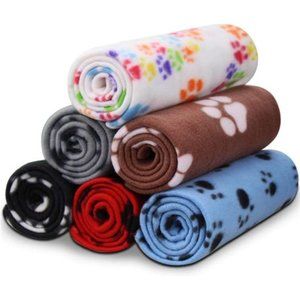 Warm Paw Print Blanket/Bed Cover for Dogs and Cats, 6 Pack of 24x28 Inches